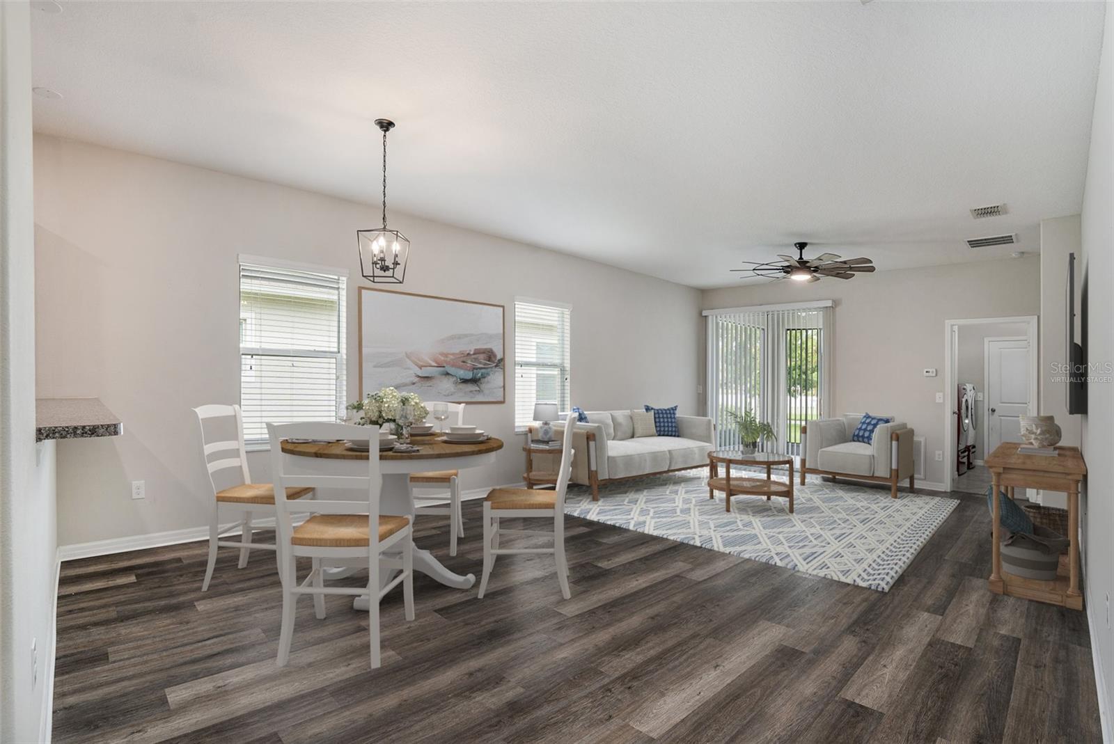 Virtually Staged - Living/dining room combo