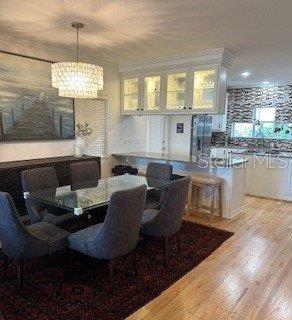 dining and kitchen areas