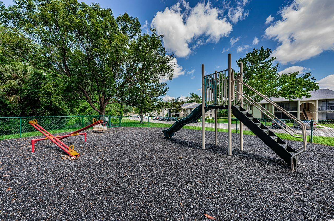 Fenced children's play area