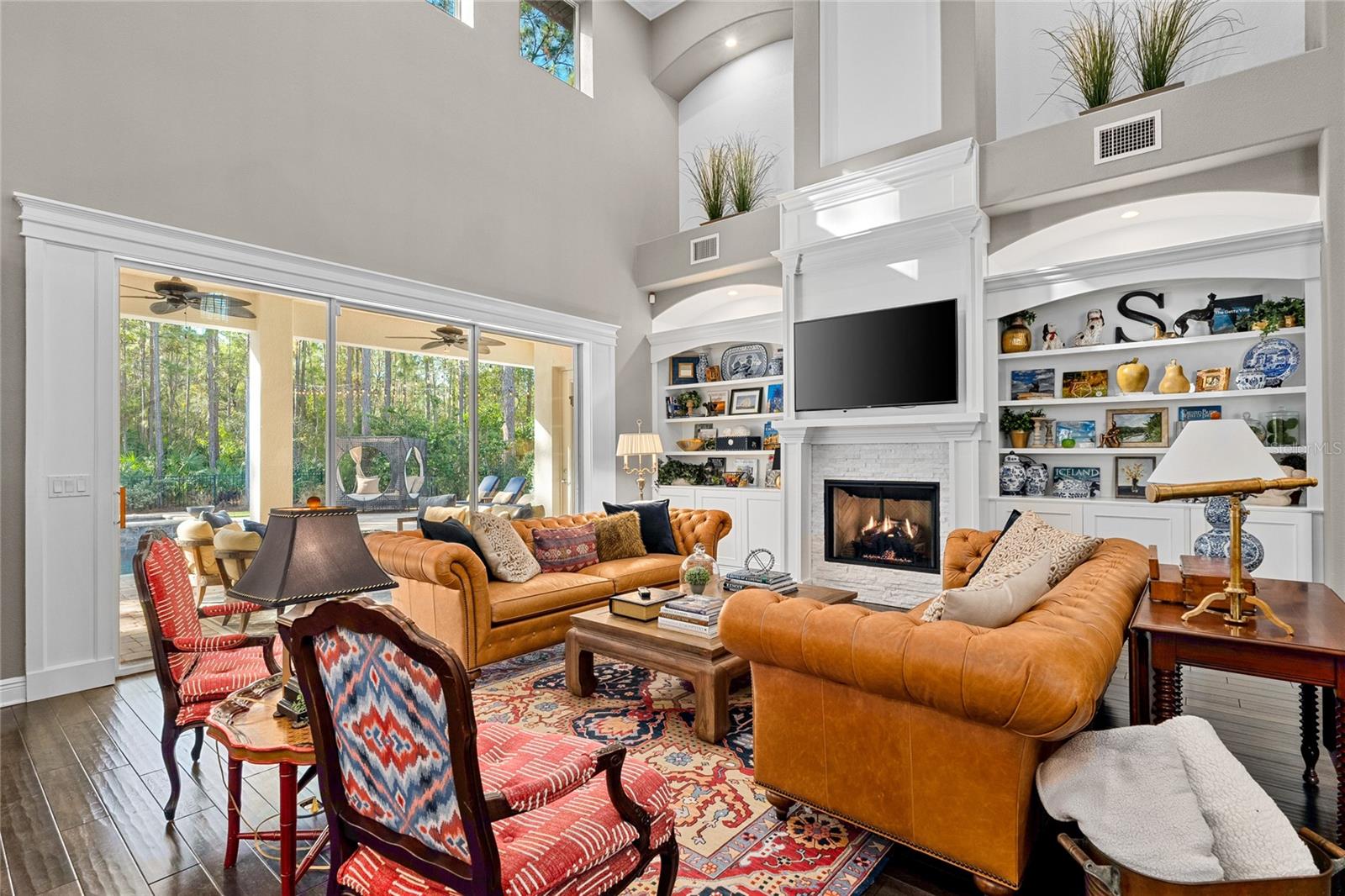 Beautiful built ins in family room!