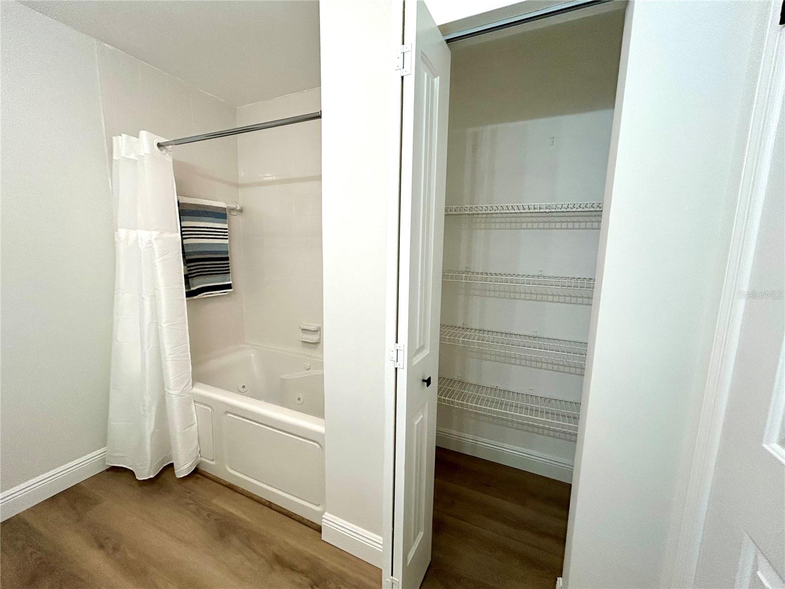 Linen Closet in bathroom