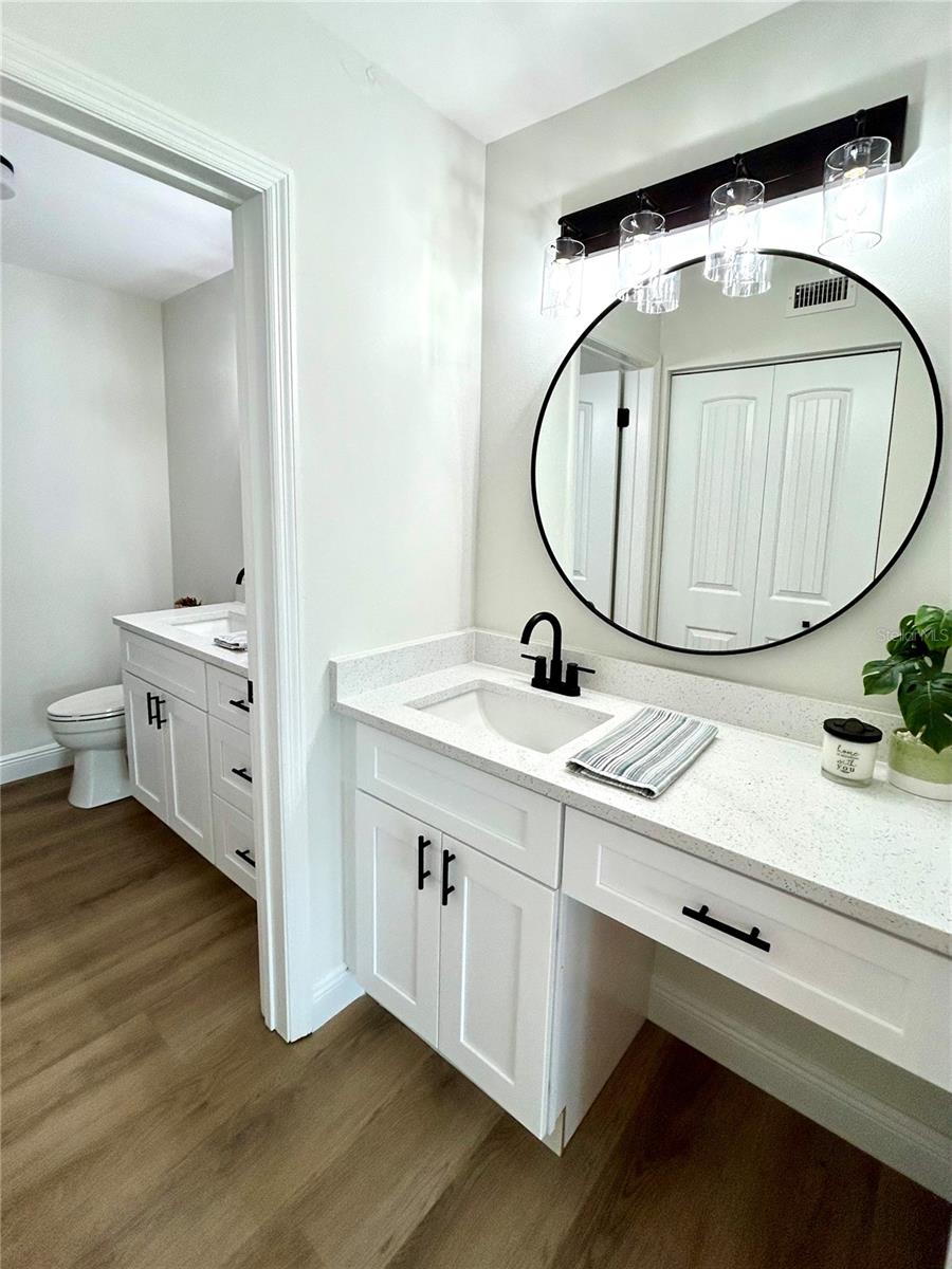 Primary Bathroom with separate dressing area/vanity