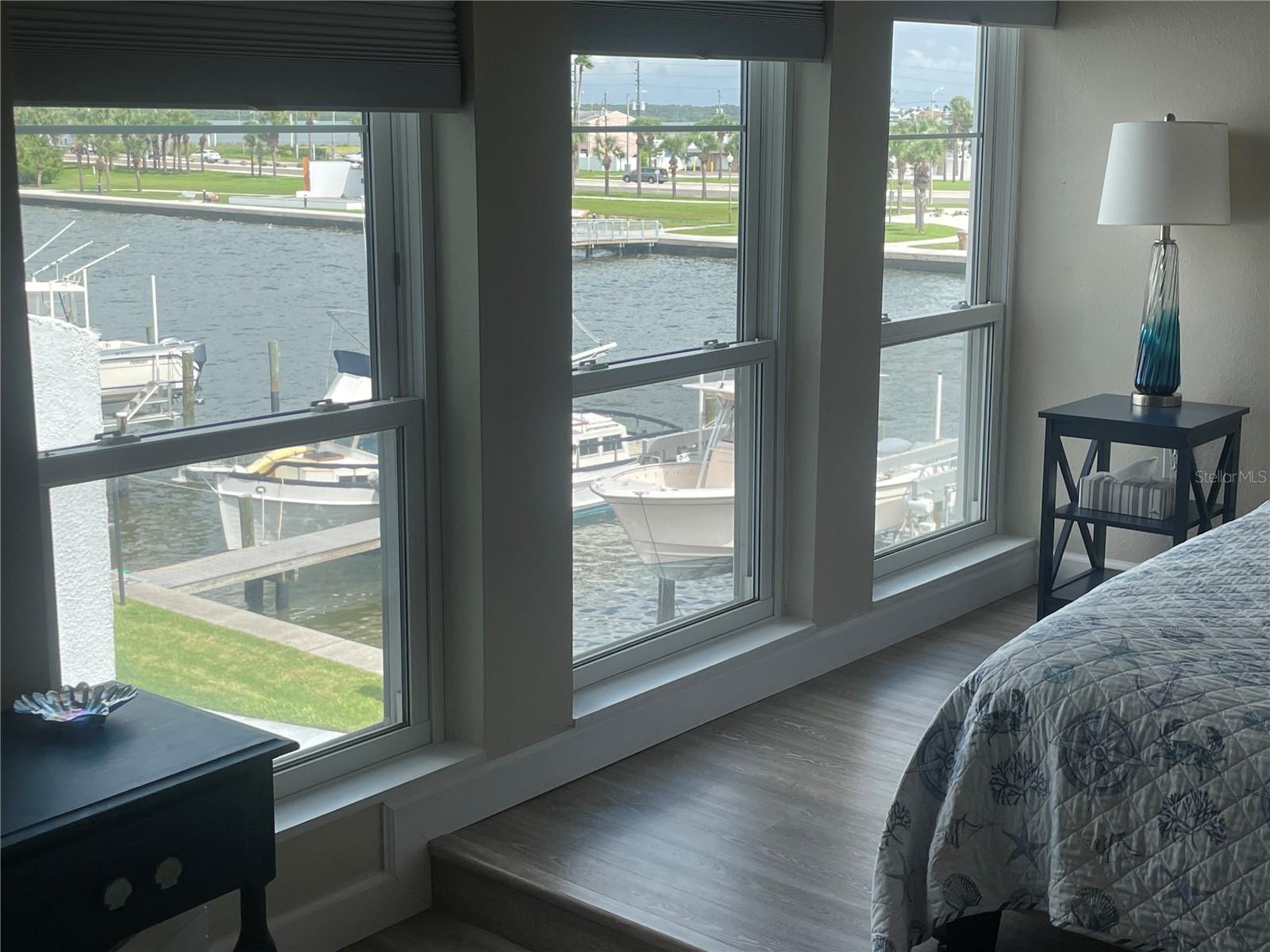 Enjoy water views from master suite