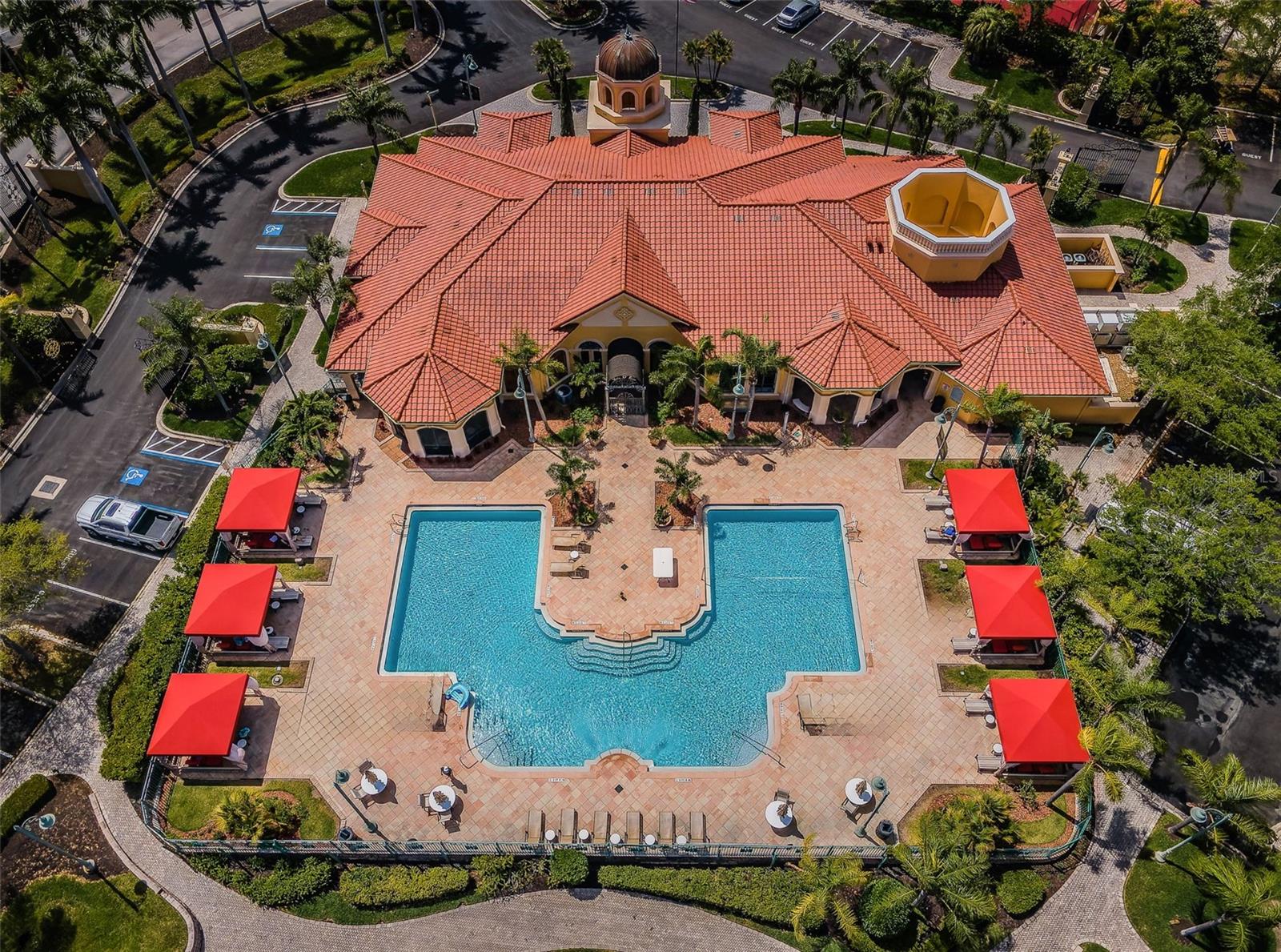 Aerial of the pool