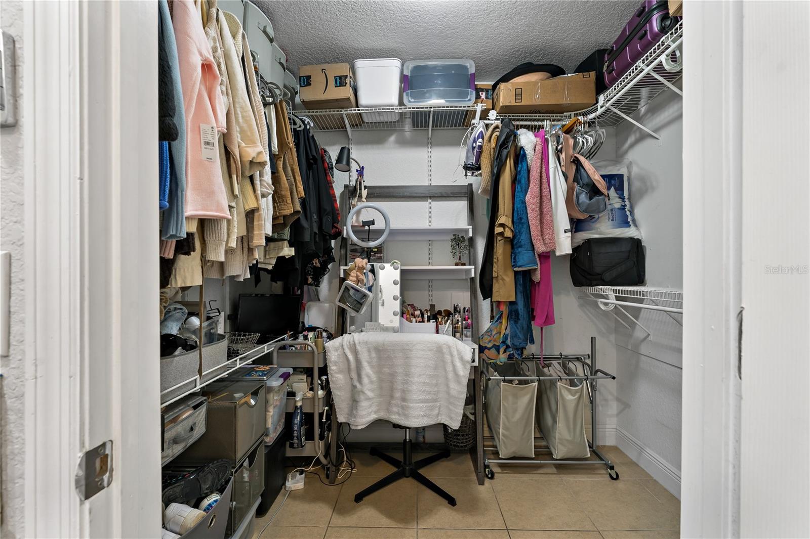 Plenty of space in the master closet!