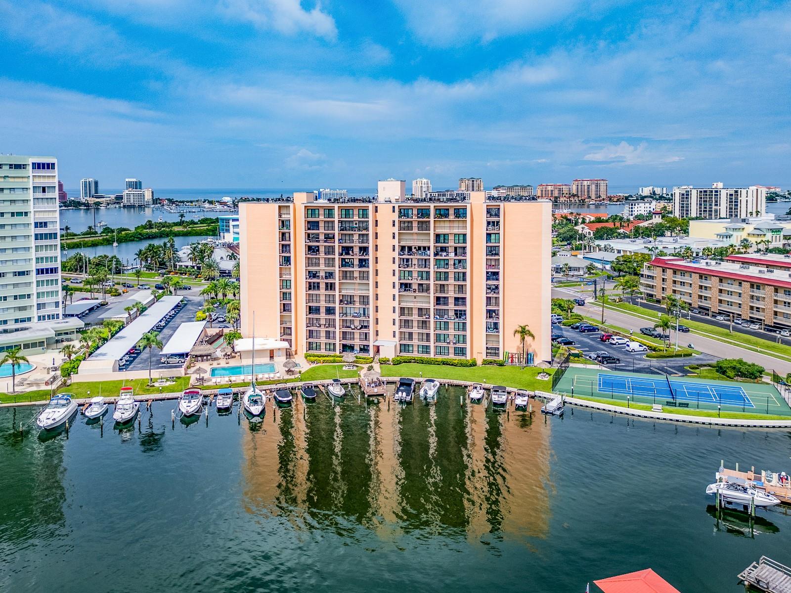 Building nestled on the intracoastal