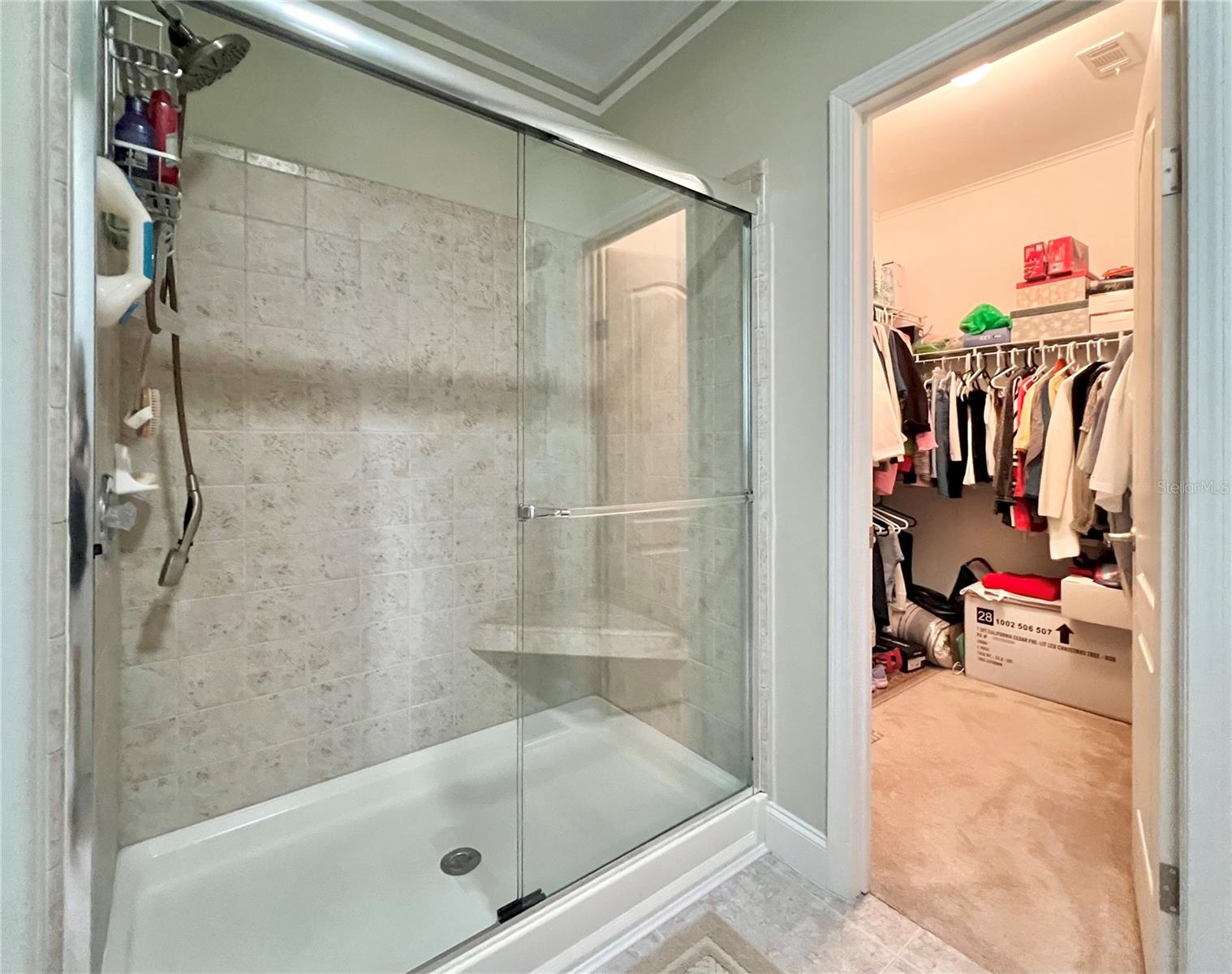 Primary shower with closet