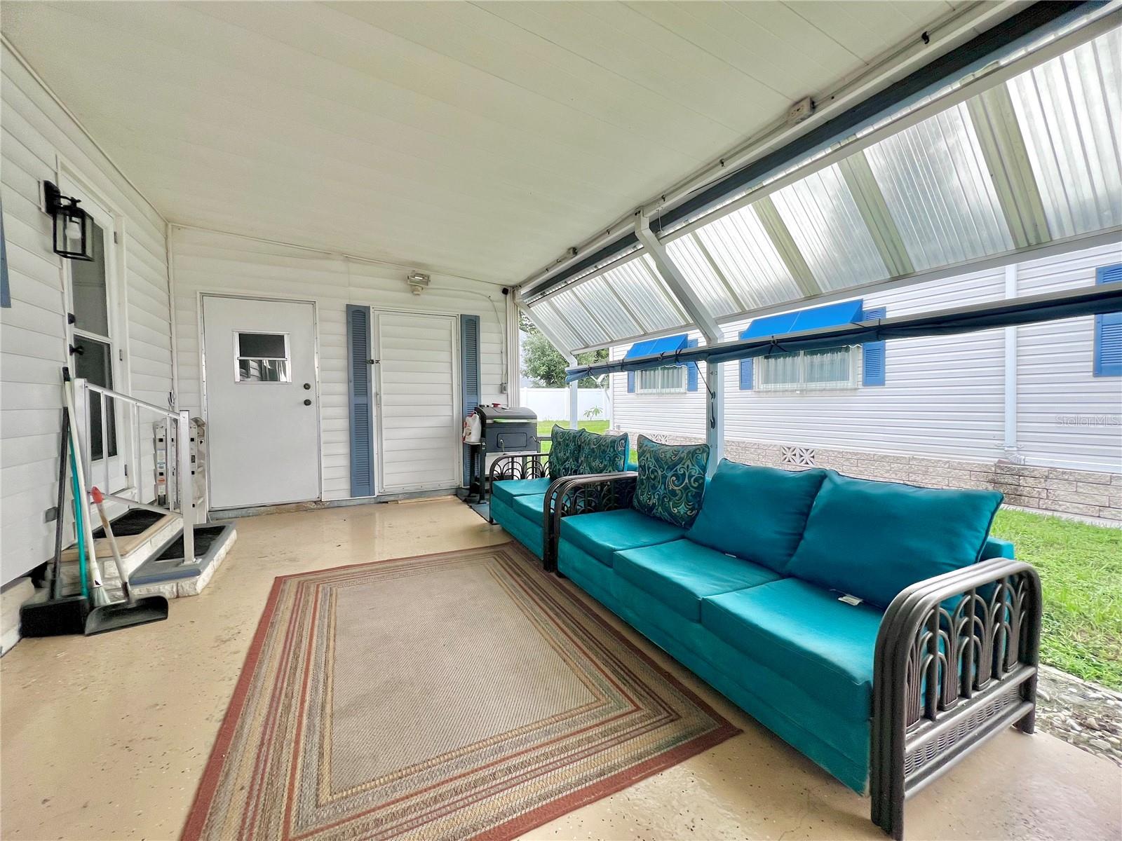 Extended carport open porch area