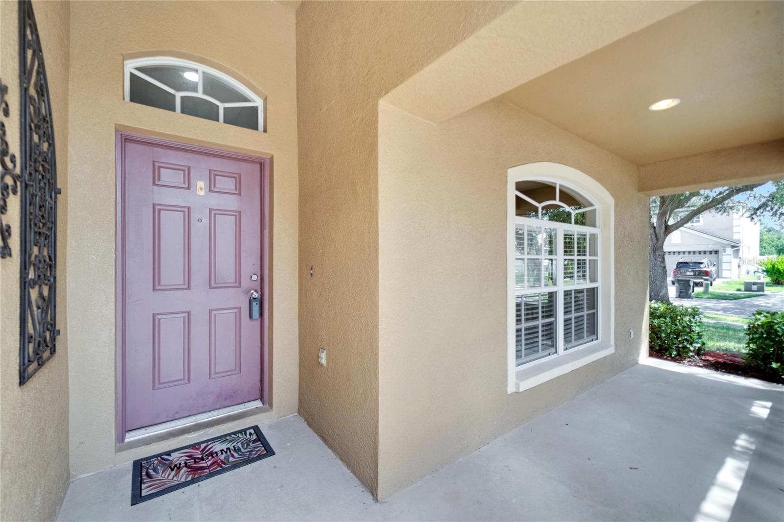 Shaded front porch