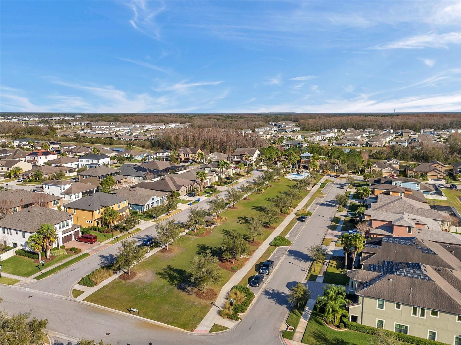 Aerial of The Landing Area where Neighborhood events are  Hosted