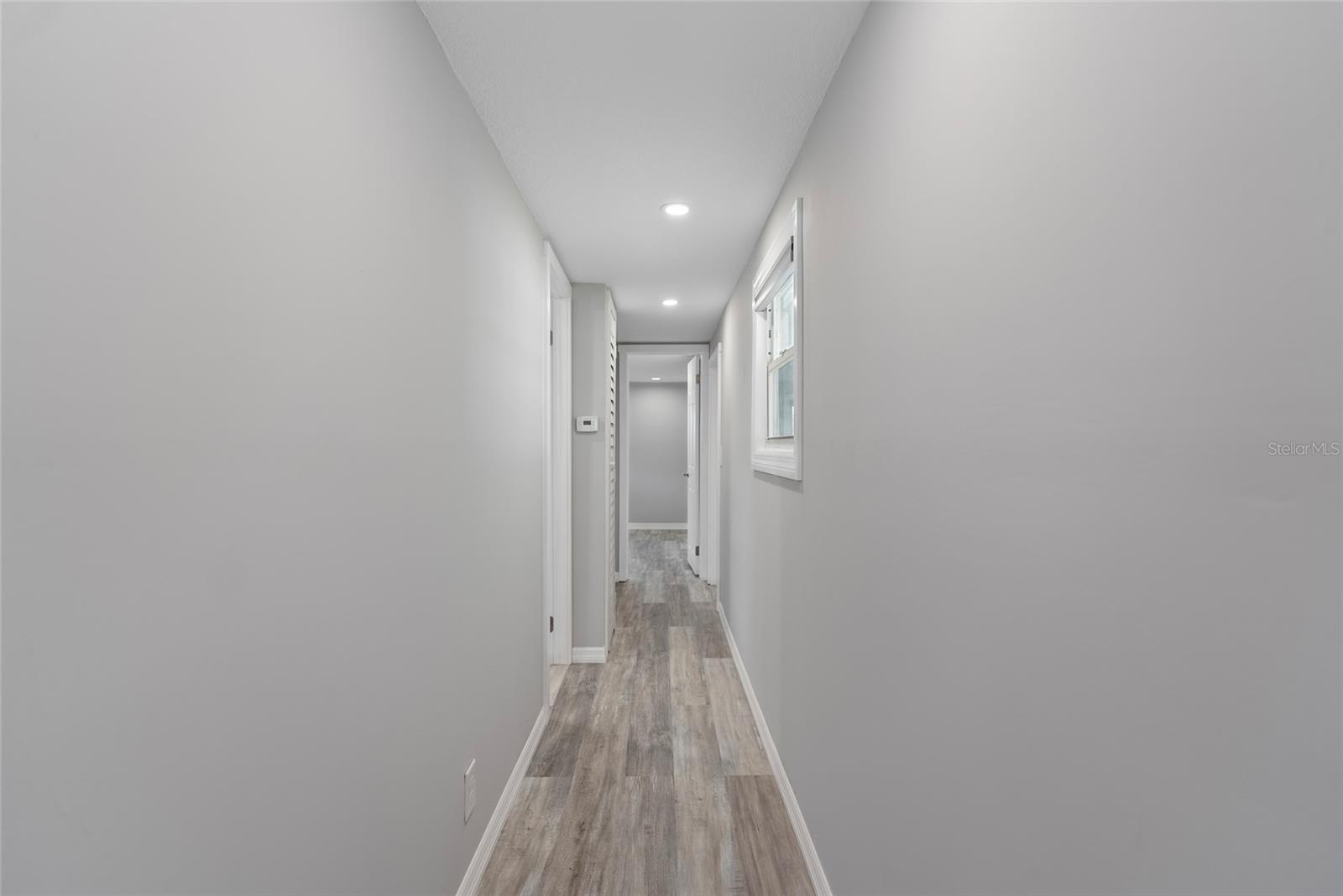 Hallway to Bedrooms from Kitchen