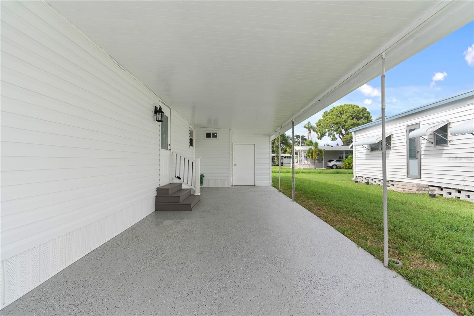 Carport, with shed & parking for 2 cars