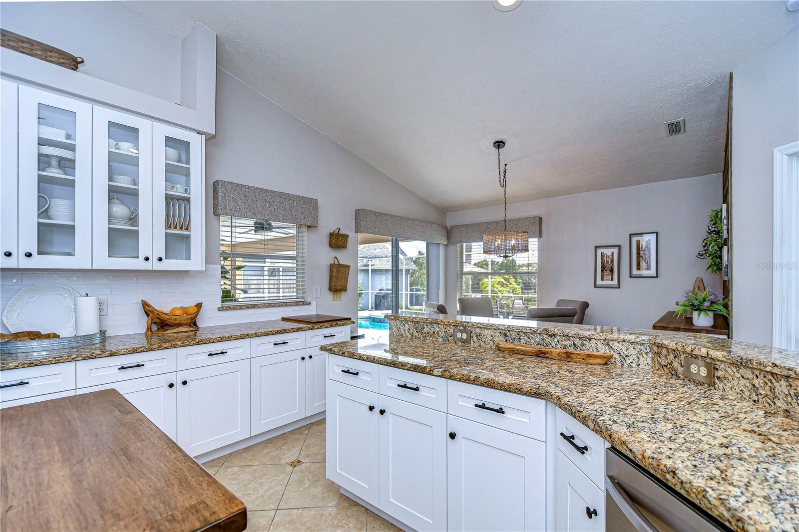 Shaker cabinets add a contemporary feel!