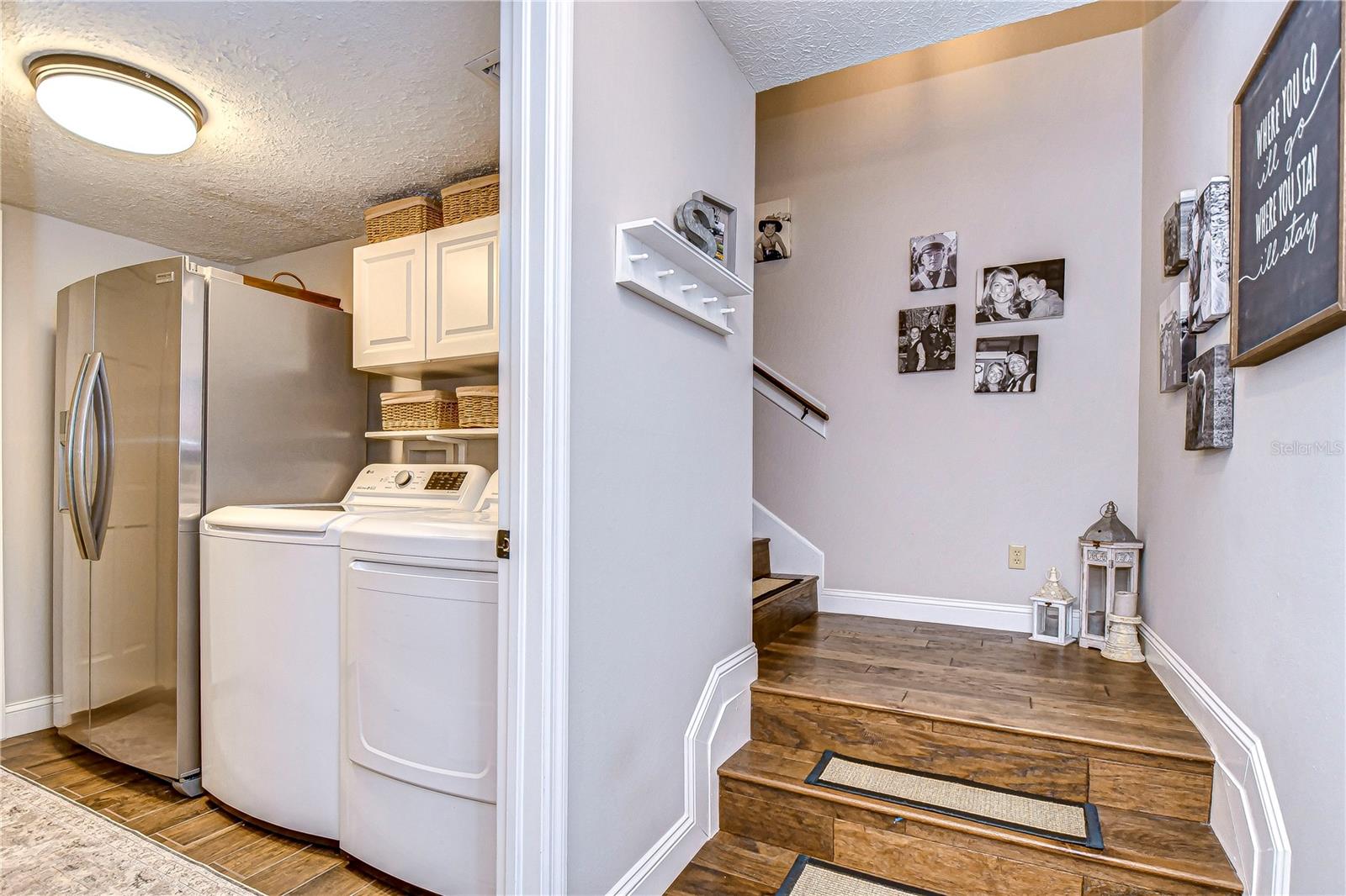 Laundry room with additional shelving!