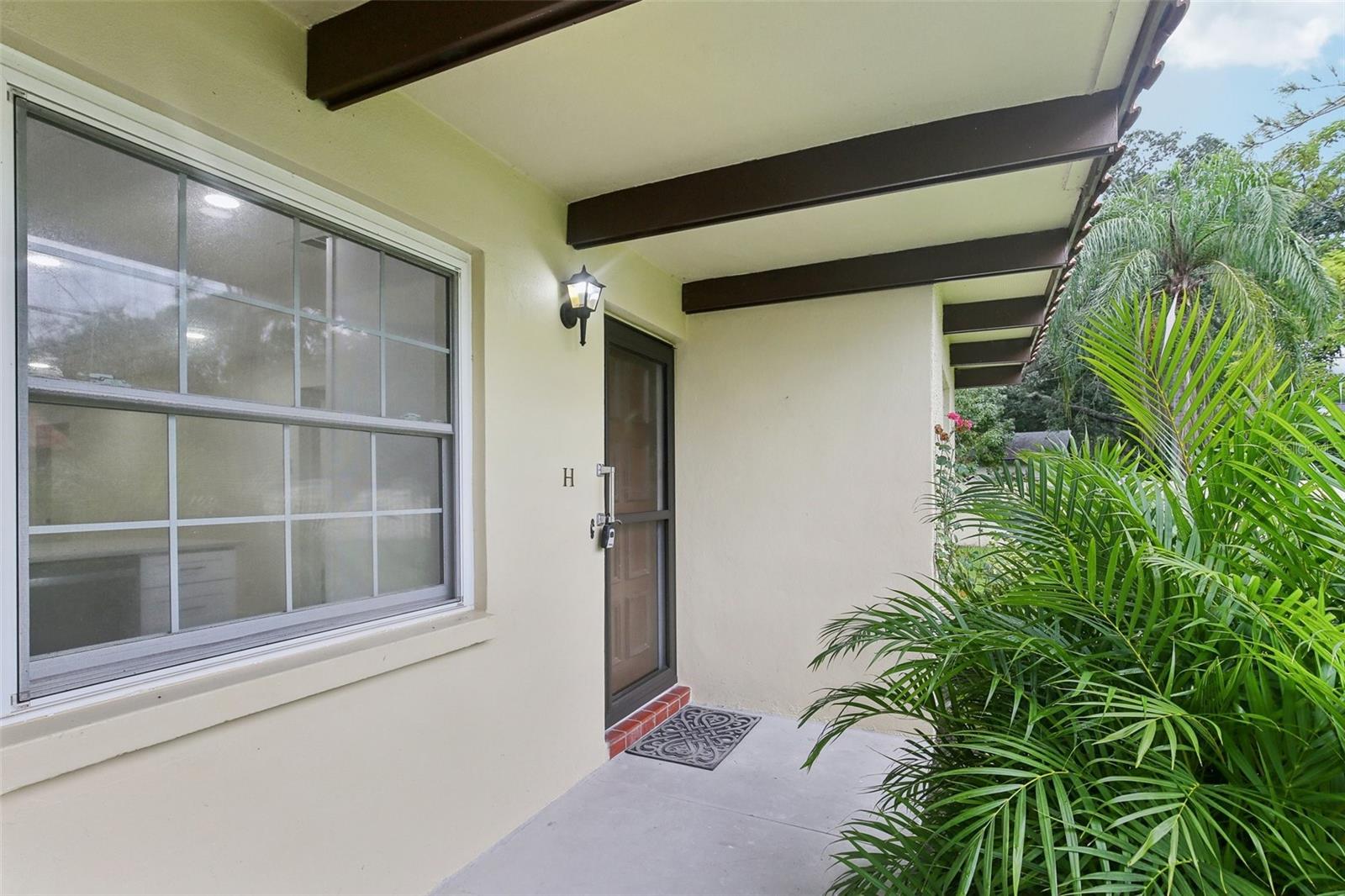 Front door with grab bar for easy entry