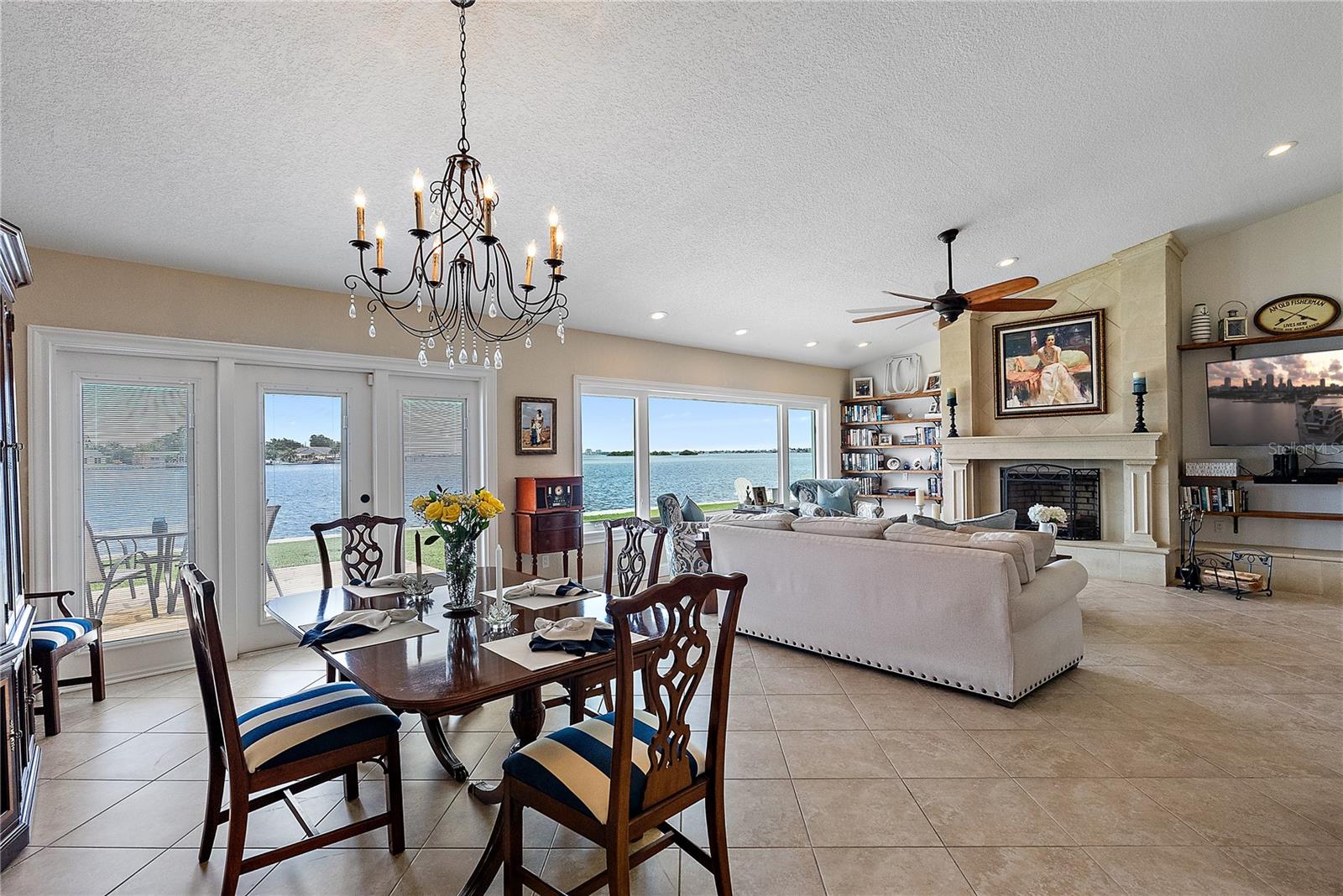 Dining Room with Family Room View