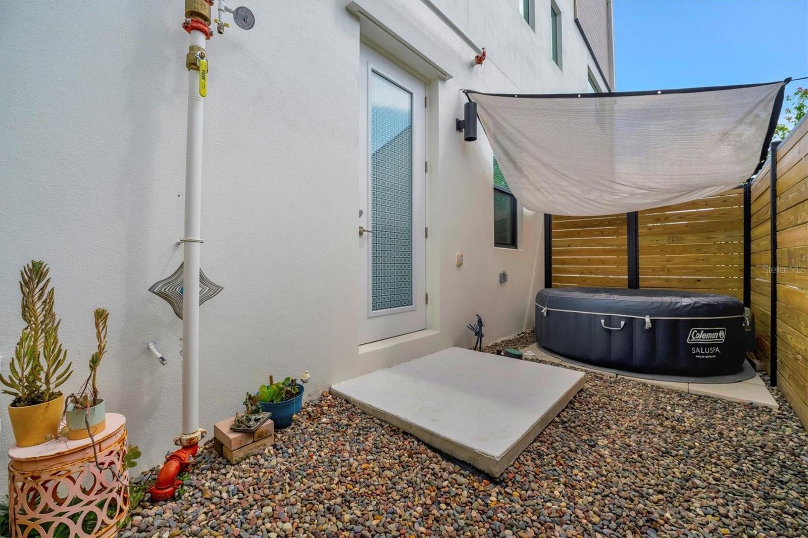 patio/garden area outside of first floor bedroom