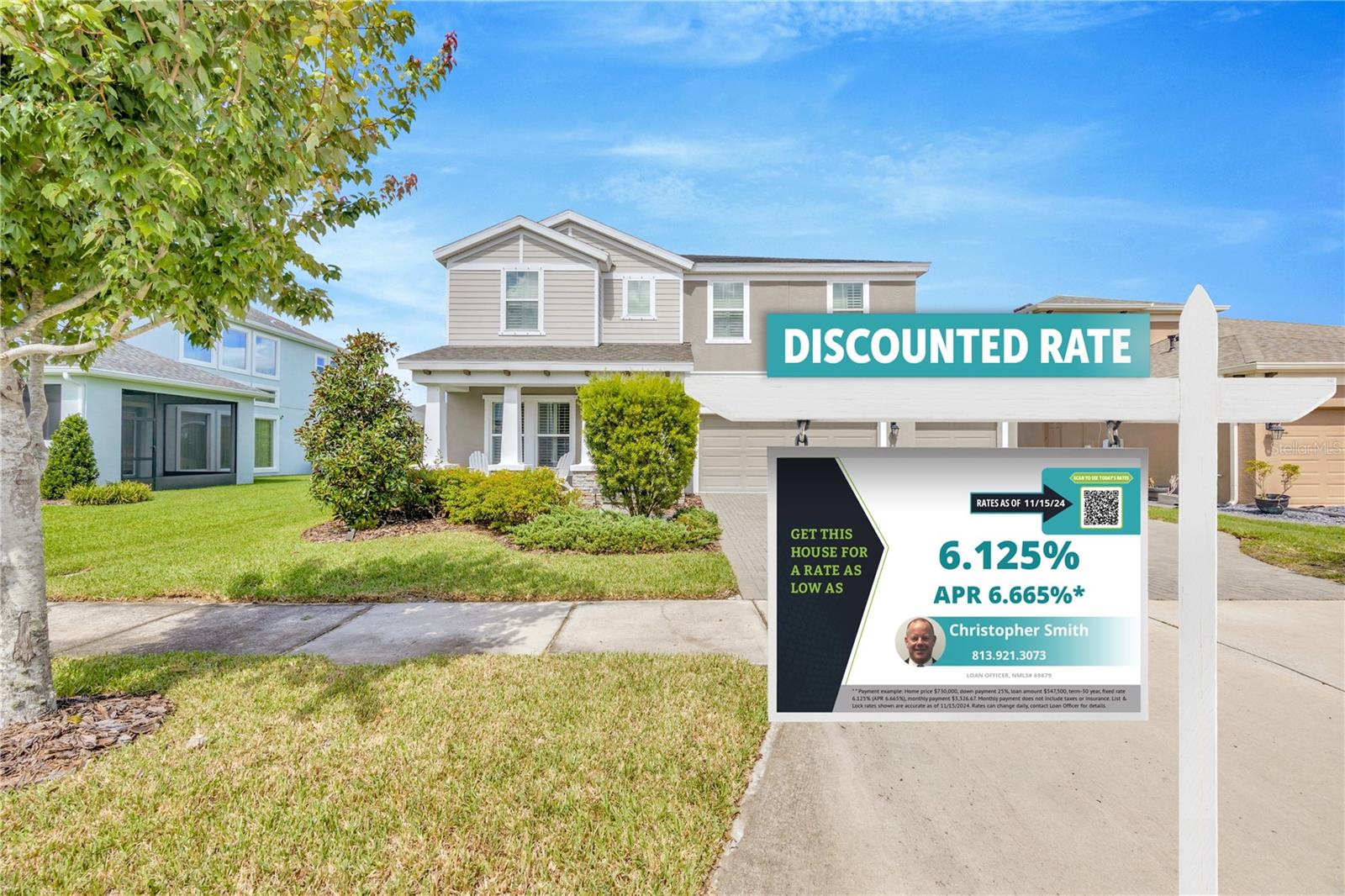 This house comes with a locked in REDUCED RATE as low as 6.125% (APR 6.665%) as of 11/15/2024 through List & Lock™. This is a seller paid rate-buydown that reduces the buyer’s interest rate and monthly payment. Terms apply, see disclosures for more information.