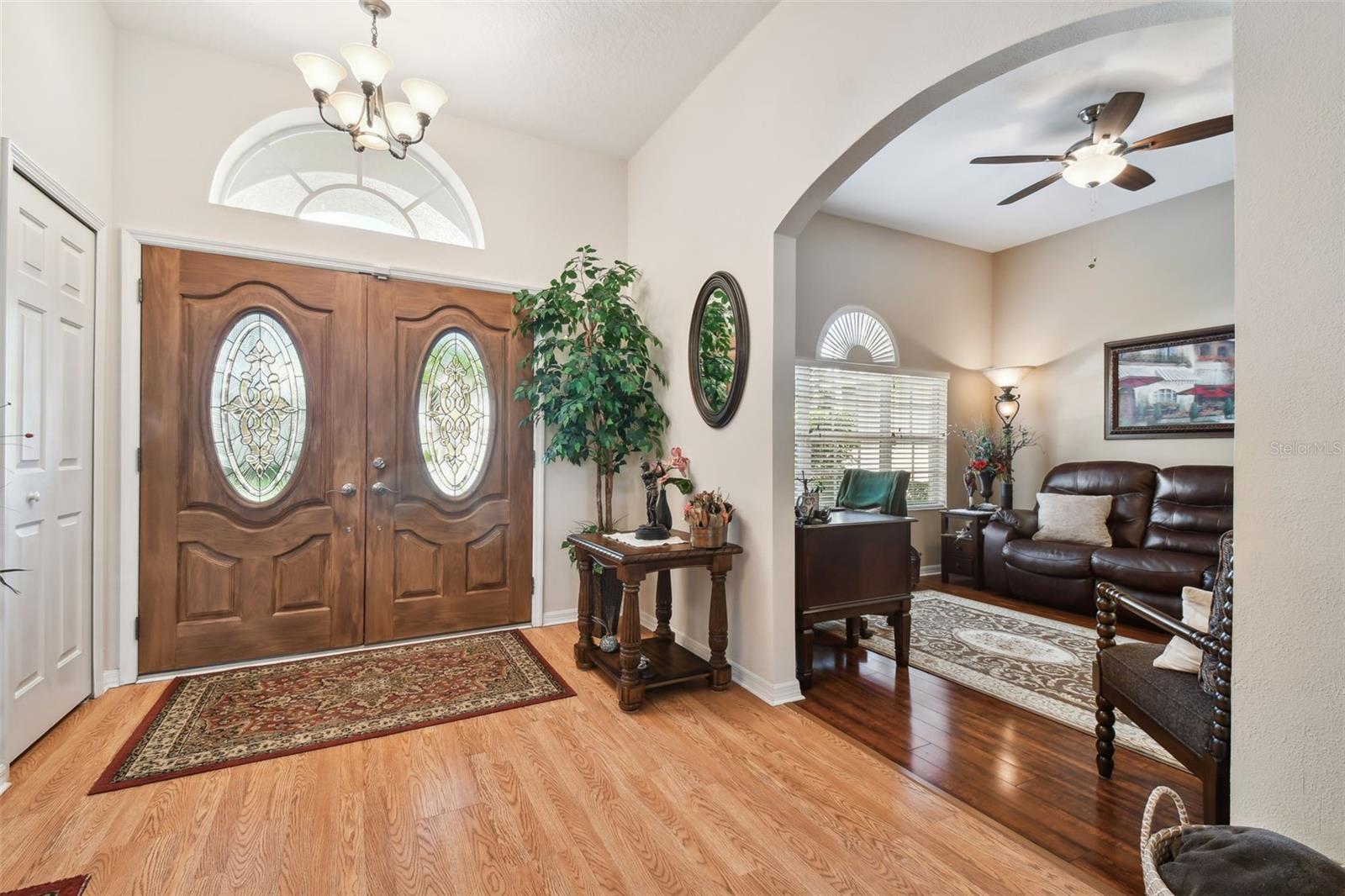 Foyer Area With Deep Coat Closet ~ Curve Wall Design Entry to Study/Den