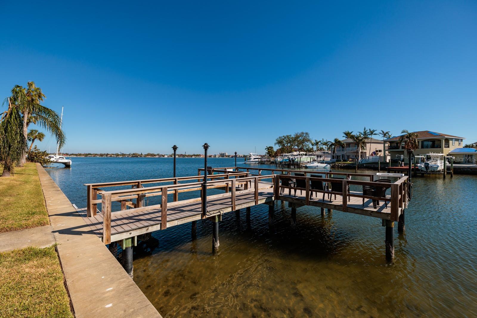 Pier w/Stairs to water on other side.