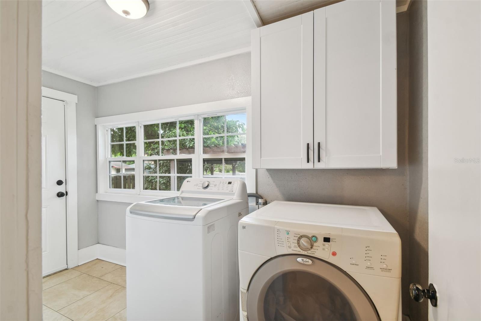 Laundry (washer and dryer included) and Storage Room with Backyard Access