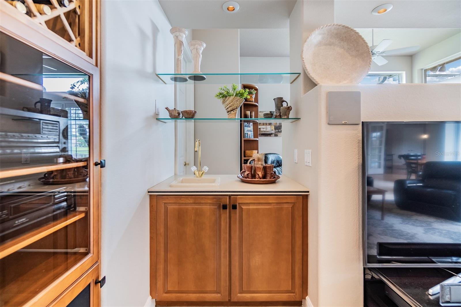 Family Room Bar area with sink.