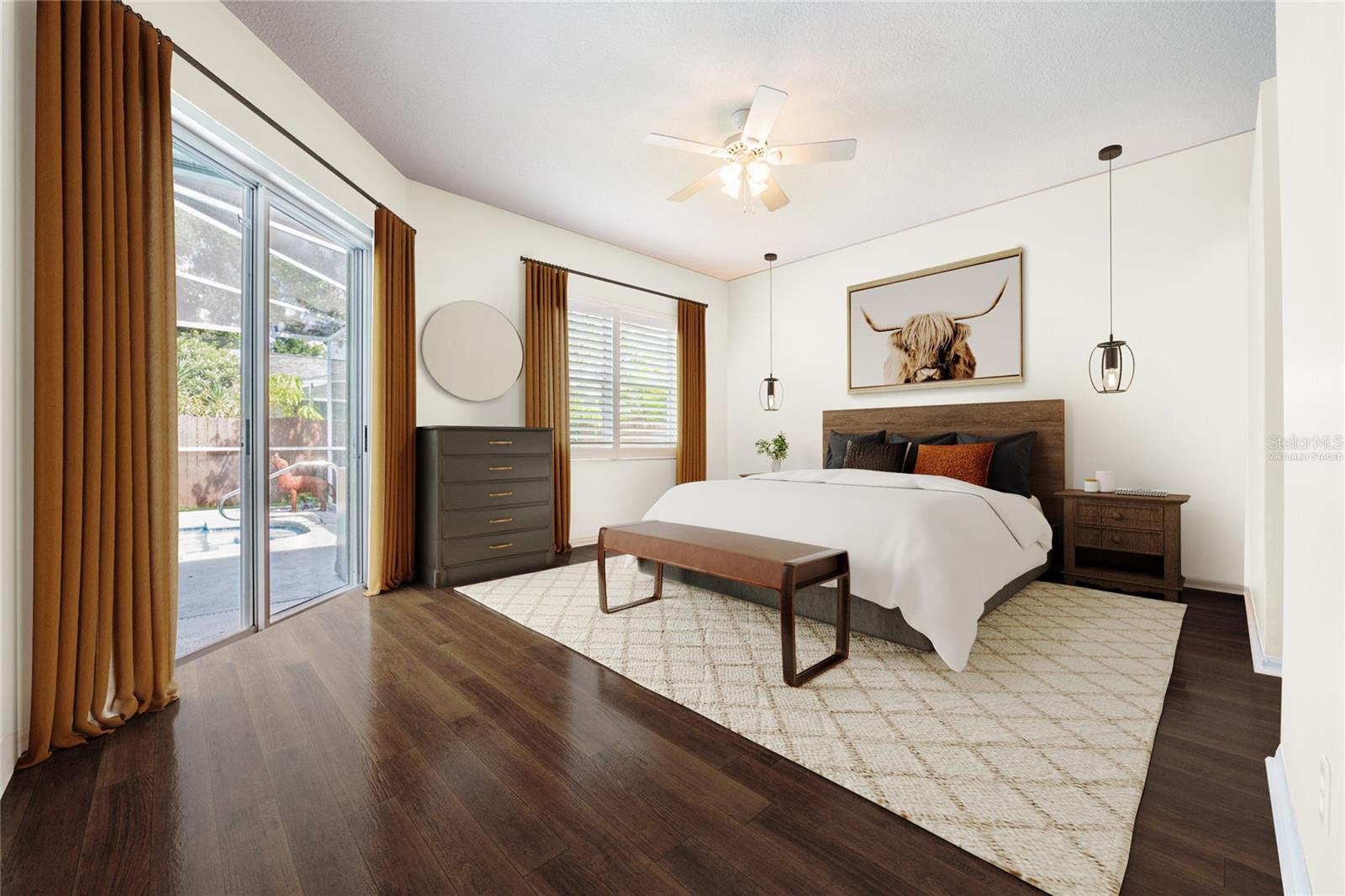 Virtually Staged Master Bedroom