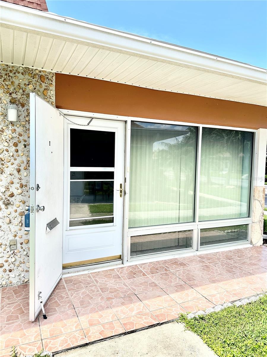 Front storm door view