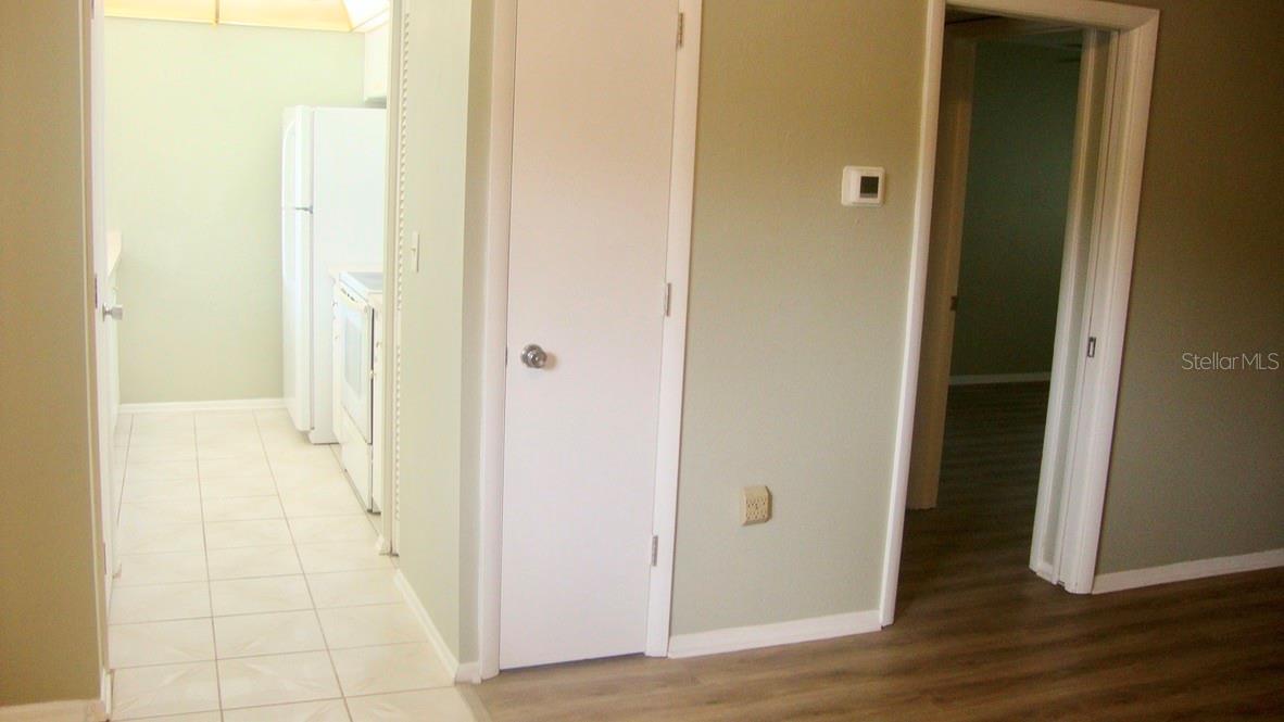 VIEW OF KITCHEN AREA - FROM LIVING ROOM/DINING ROOM