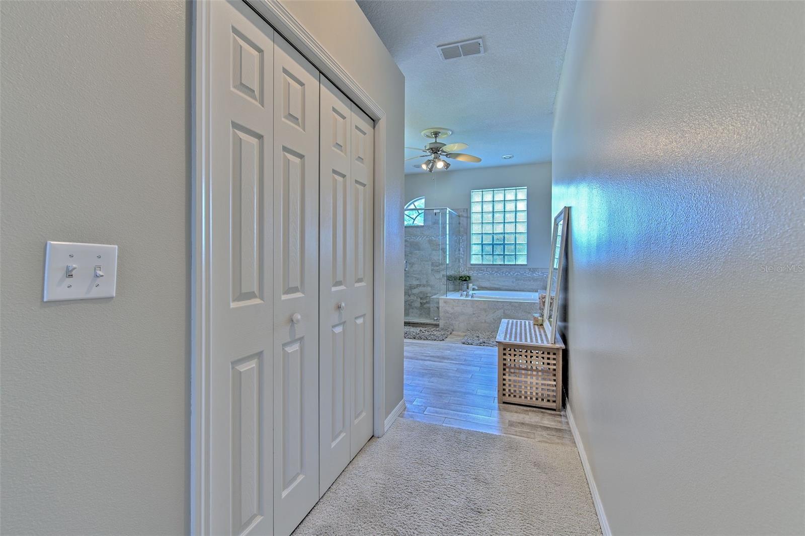 Hallway with walk in closet!