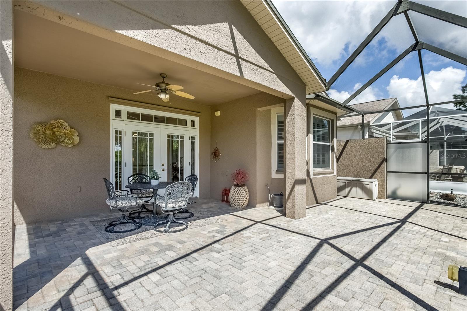 Spacious lanai partly covered