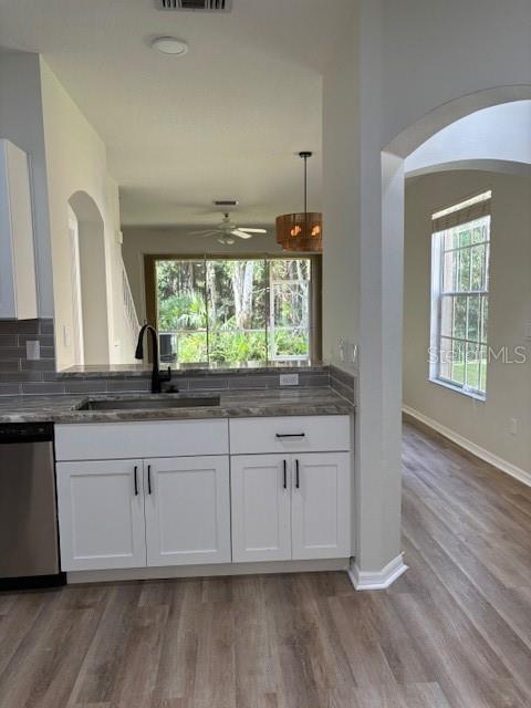 view from kitchen to patio