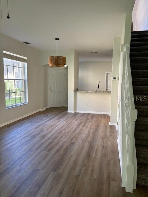 front door, kitchen, great room & stairway