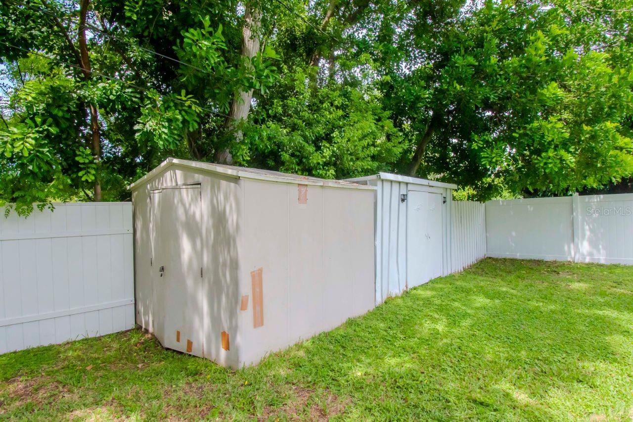 Two sheds for storage