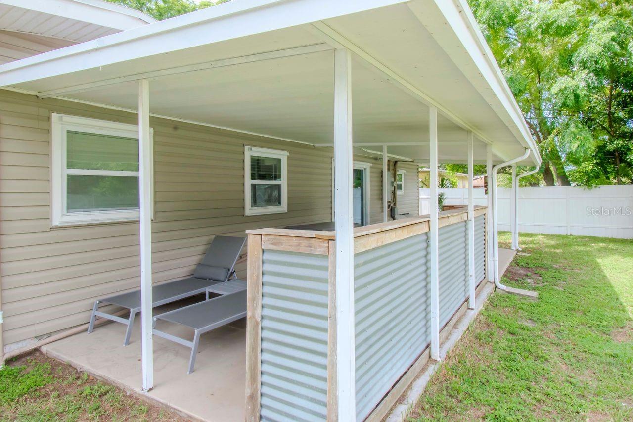 Covered patio area