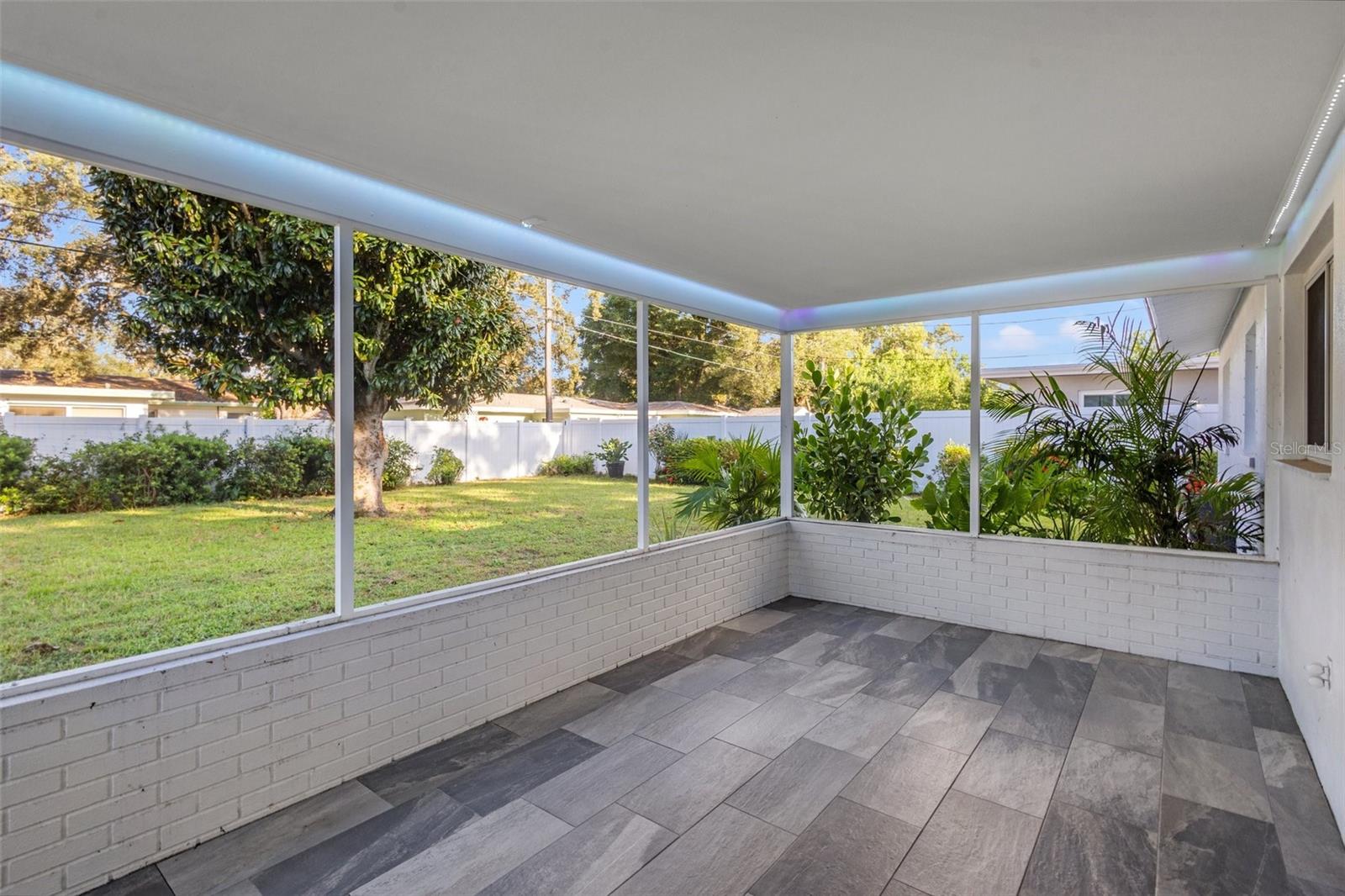 Alternate view of large, screened patio