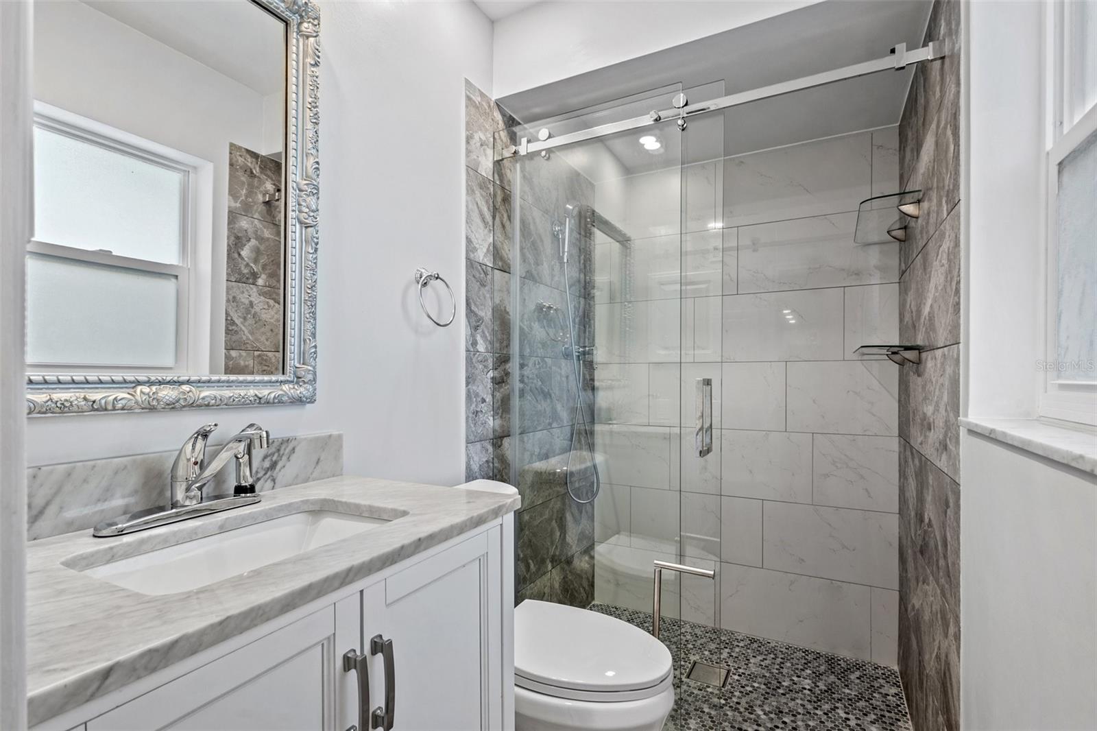 Fully remodeled bathroom 1 with walk-in shower