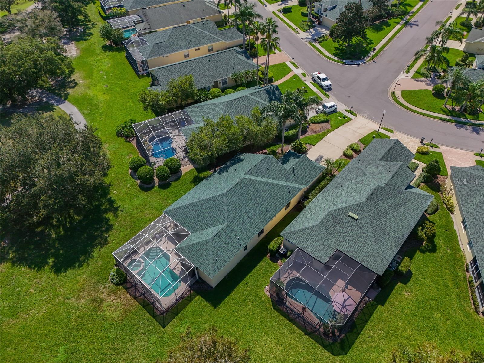 Aerial View of Home Set Back for Increased Privacy