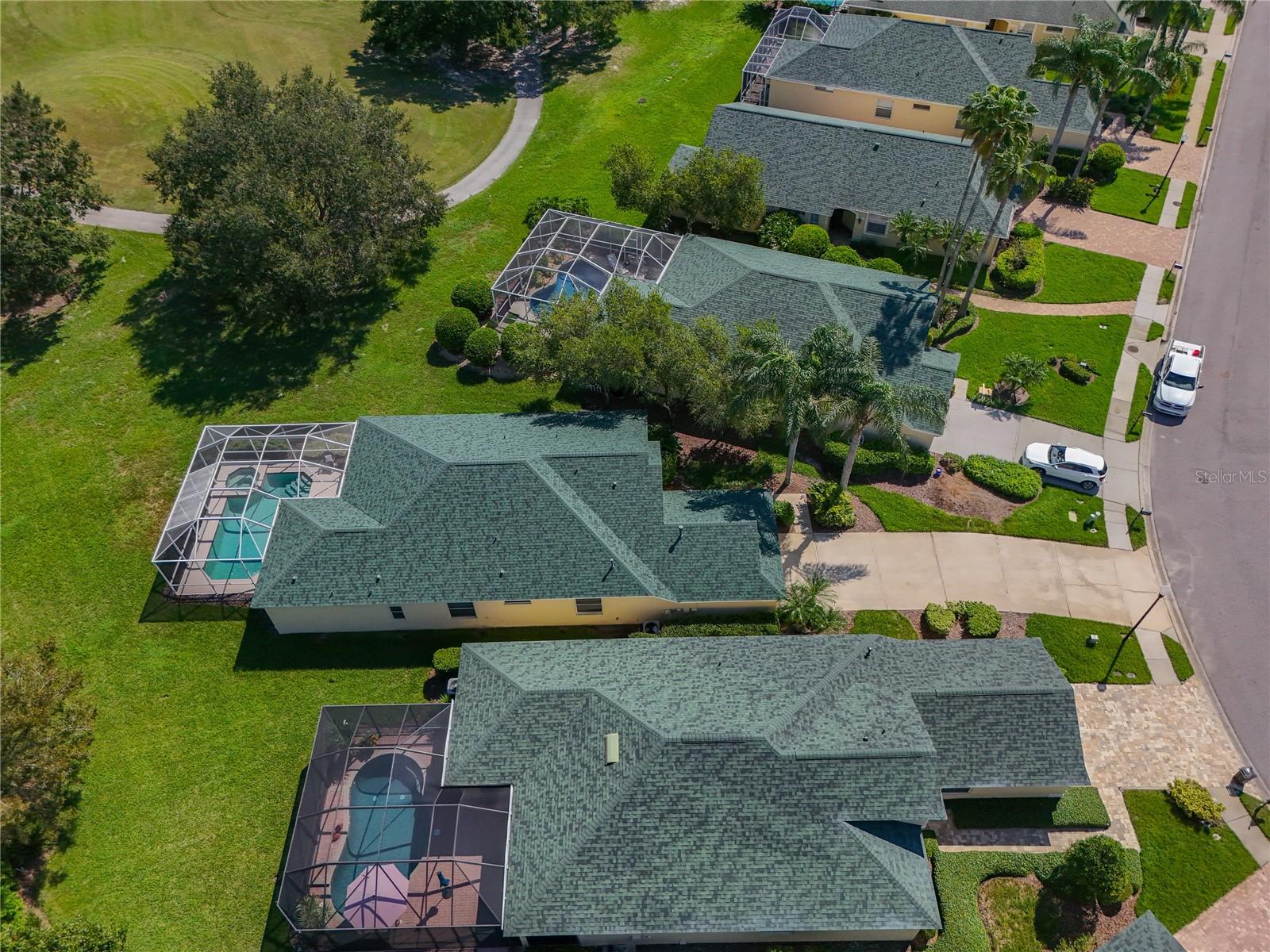 Aerial View of Home Set Back for Increased Privacy and Long Driveway