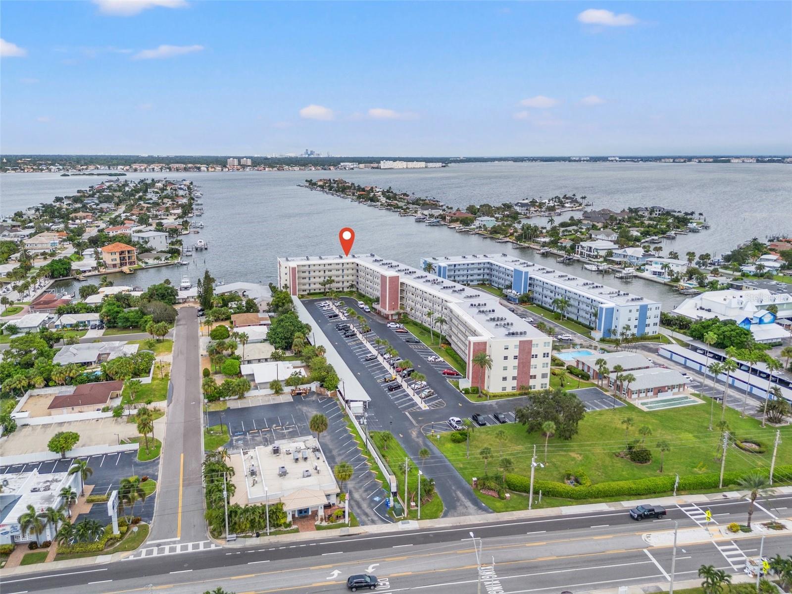 You can see downtown St Pete from your unit out the back windows and the Gulf of Mexico out the front windows.