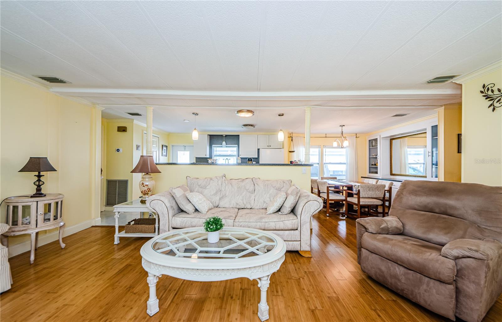 Entertain guest while cookin with this open Kitchen, Dining and Living room