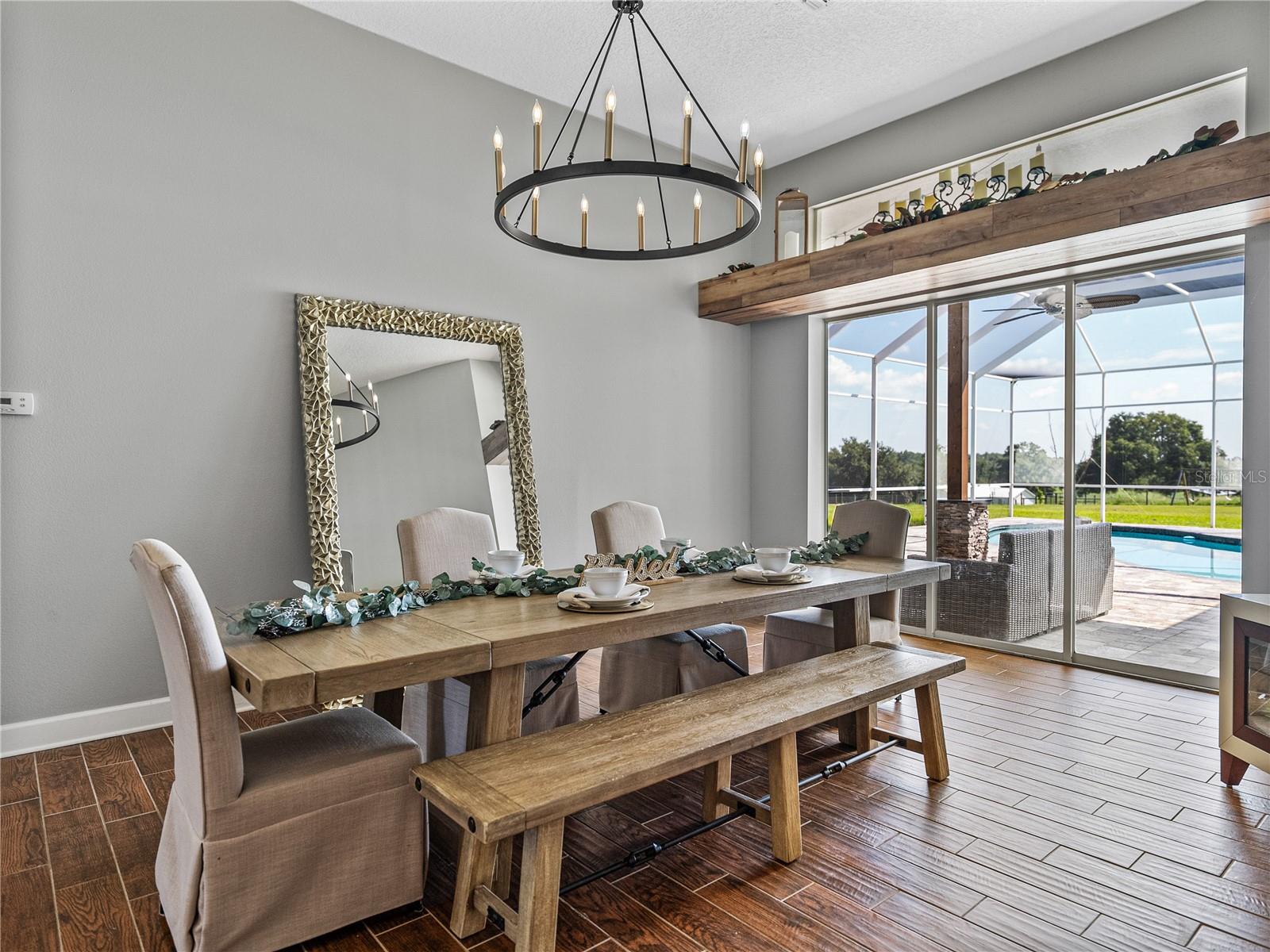 Living room is being used as formal dining room