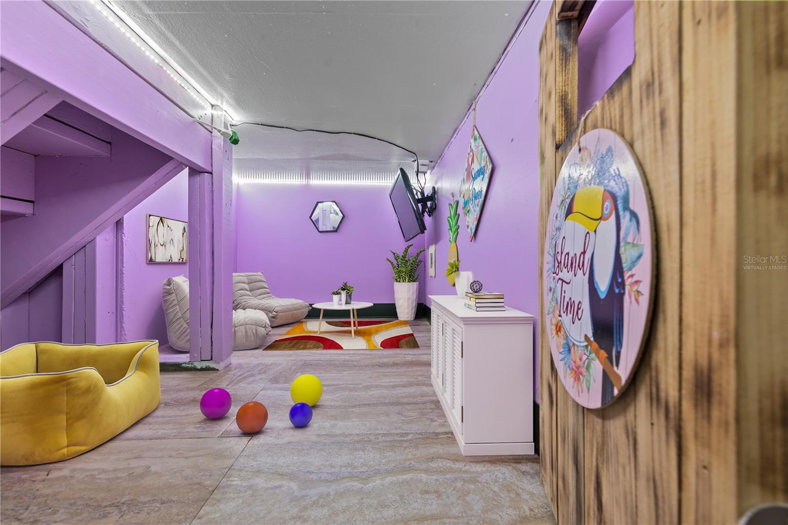 Virtually Staged Under-stair Playroom