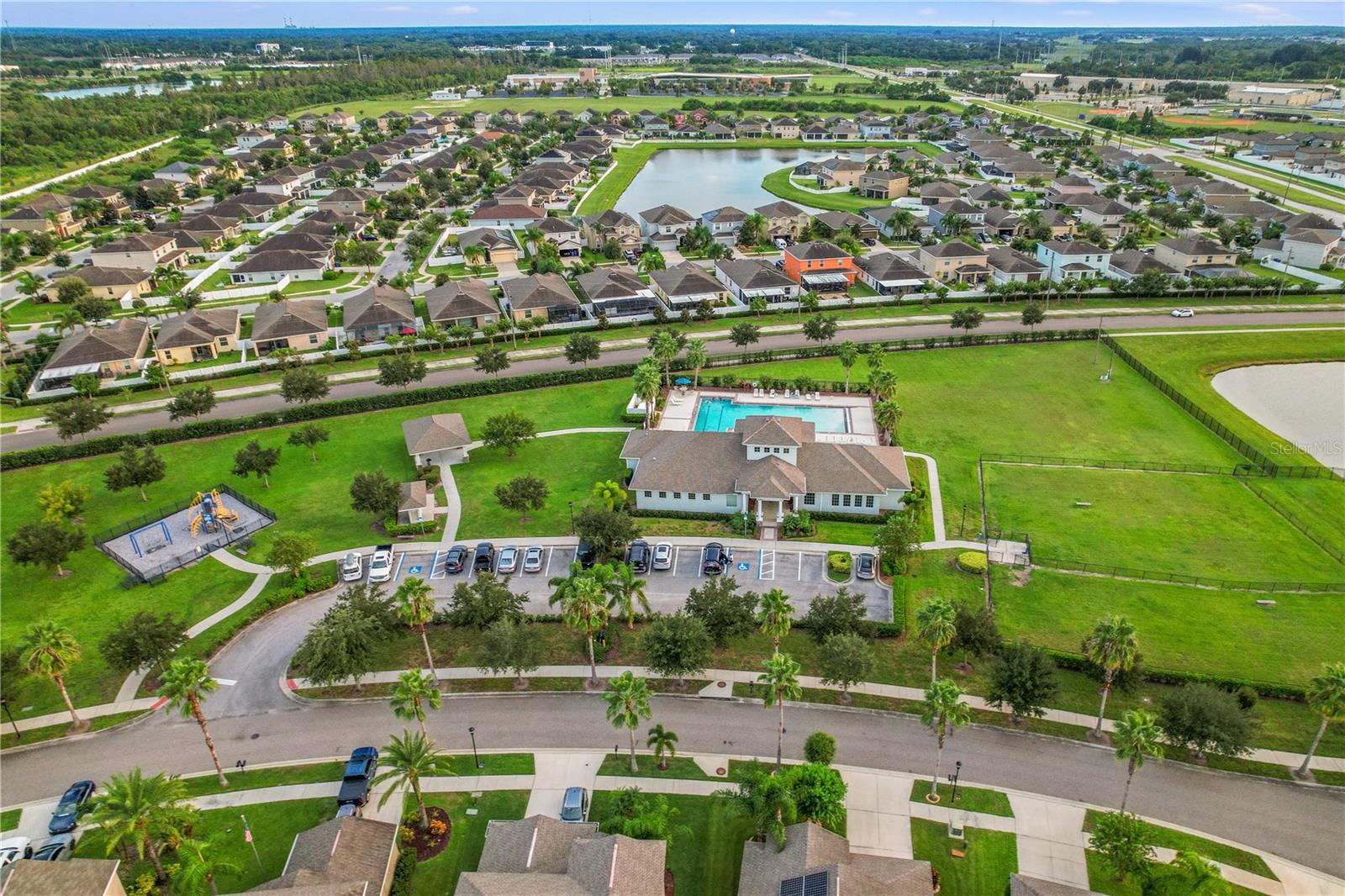 Aerial view of Hawks Point Clubhouse and Amenity Center