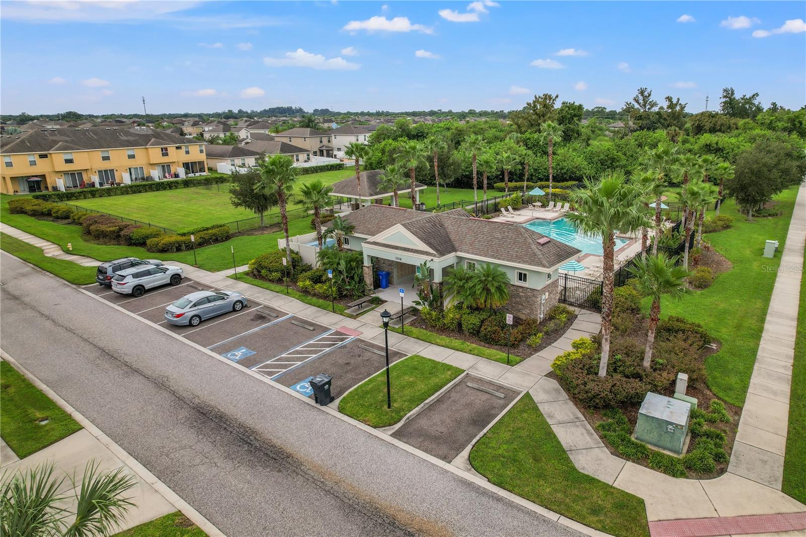 Aerial view of Hawks Point Clubhouse and amenities