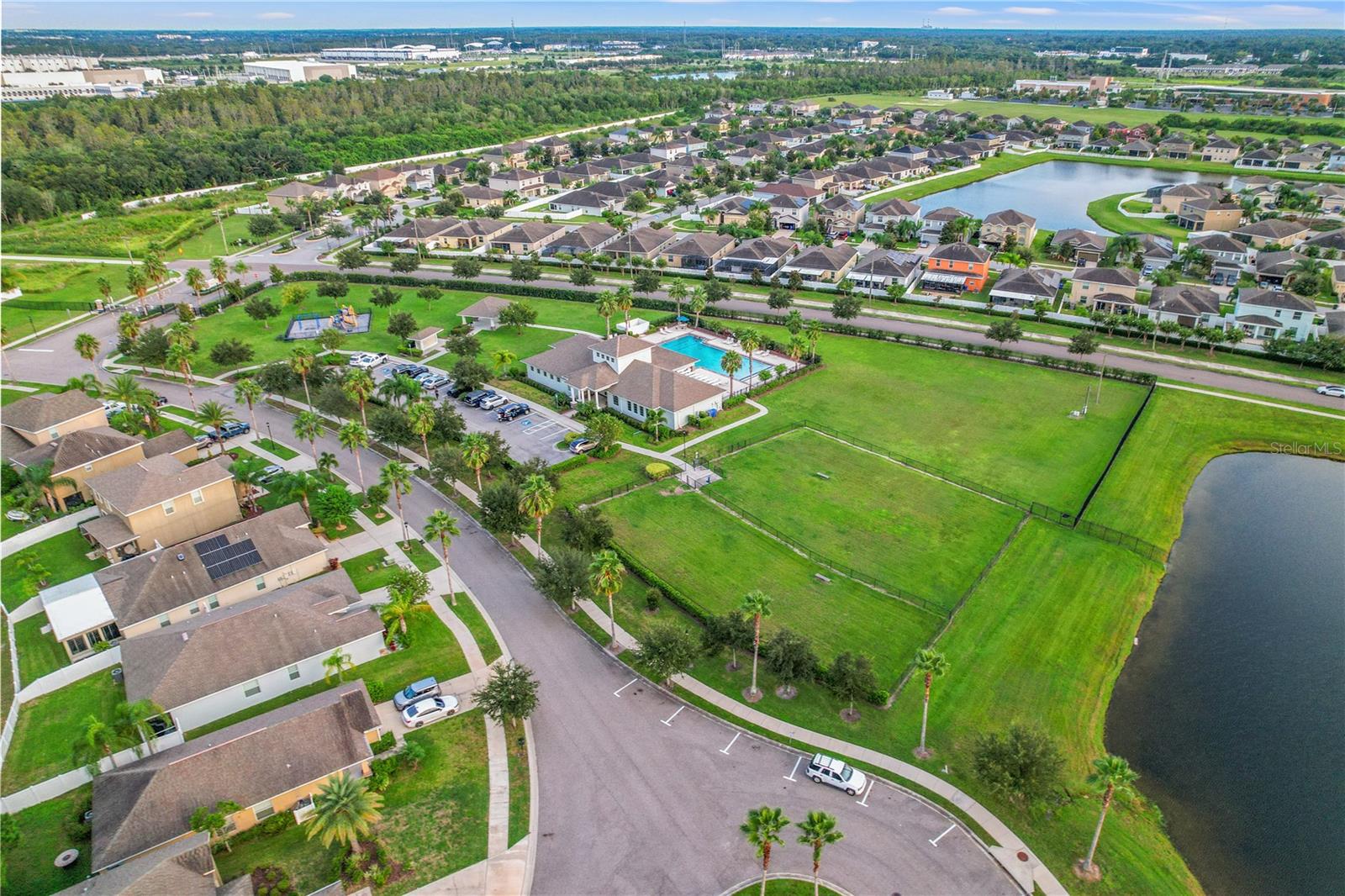 Aerial view of Hawks Point Clubhouse and amenities