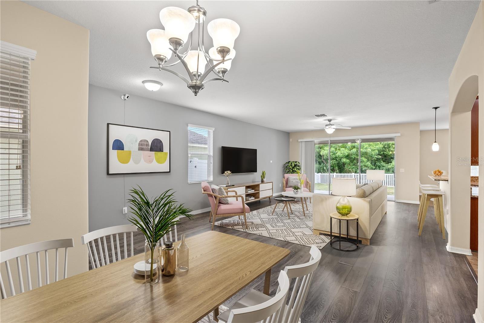 Virtually Staged Formal Dining to Livingroom View