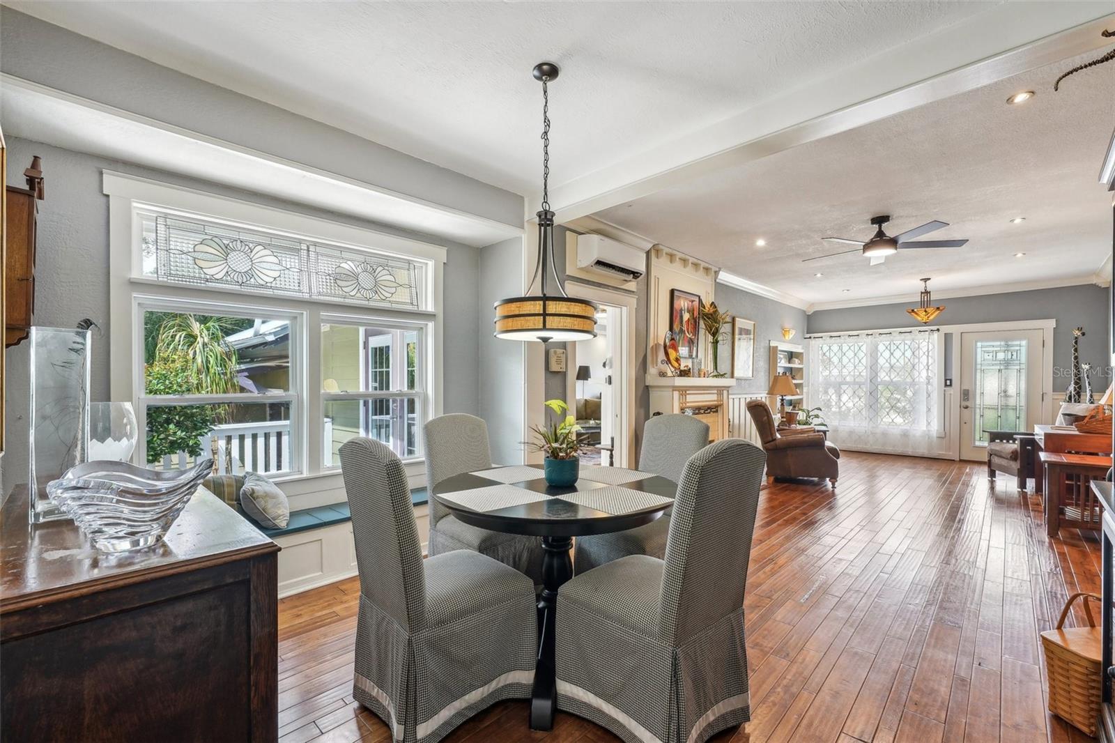 Dining room with a wonderful view of outdoor decking and garden