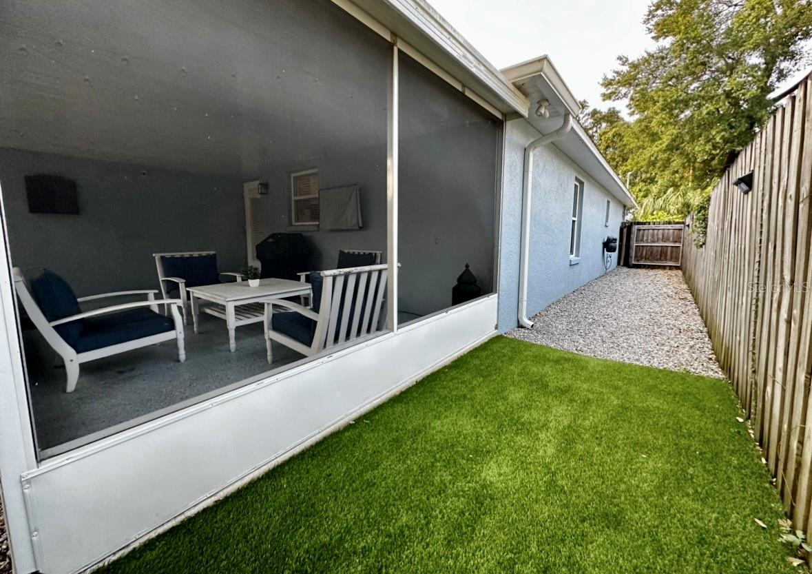 Patio and Gravel Side Yard