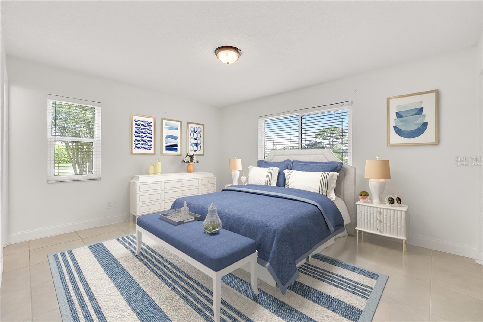 Virtually Staged Master Bedroom